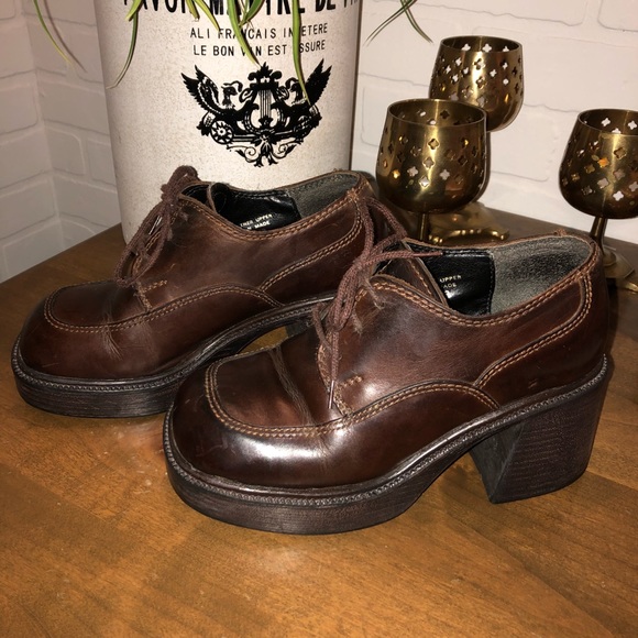 Steve Madden Shoes | Vintage 9s Steve Madden Platform Leather Oxfords | Poshmark